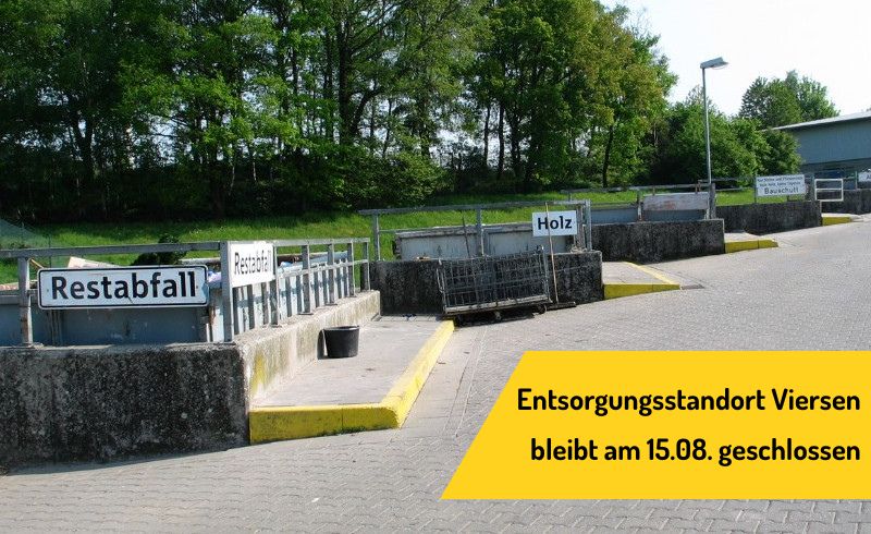 Blick auf den Wertstoffhof mit verschiedenen Containern