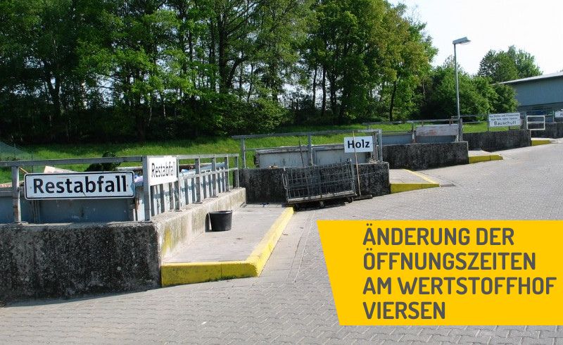Blick auf den Wertstoffhof mit verschiedenen Containern