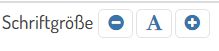 Begriff und Symbole um die Schrift in der Seitenansicht zu ändern