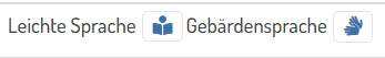 Begriffe und Symbole für Weiterleitung zu den Seiten für leichte Sprache und Gebärdensprache